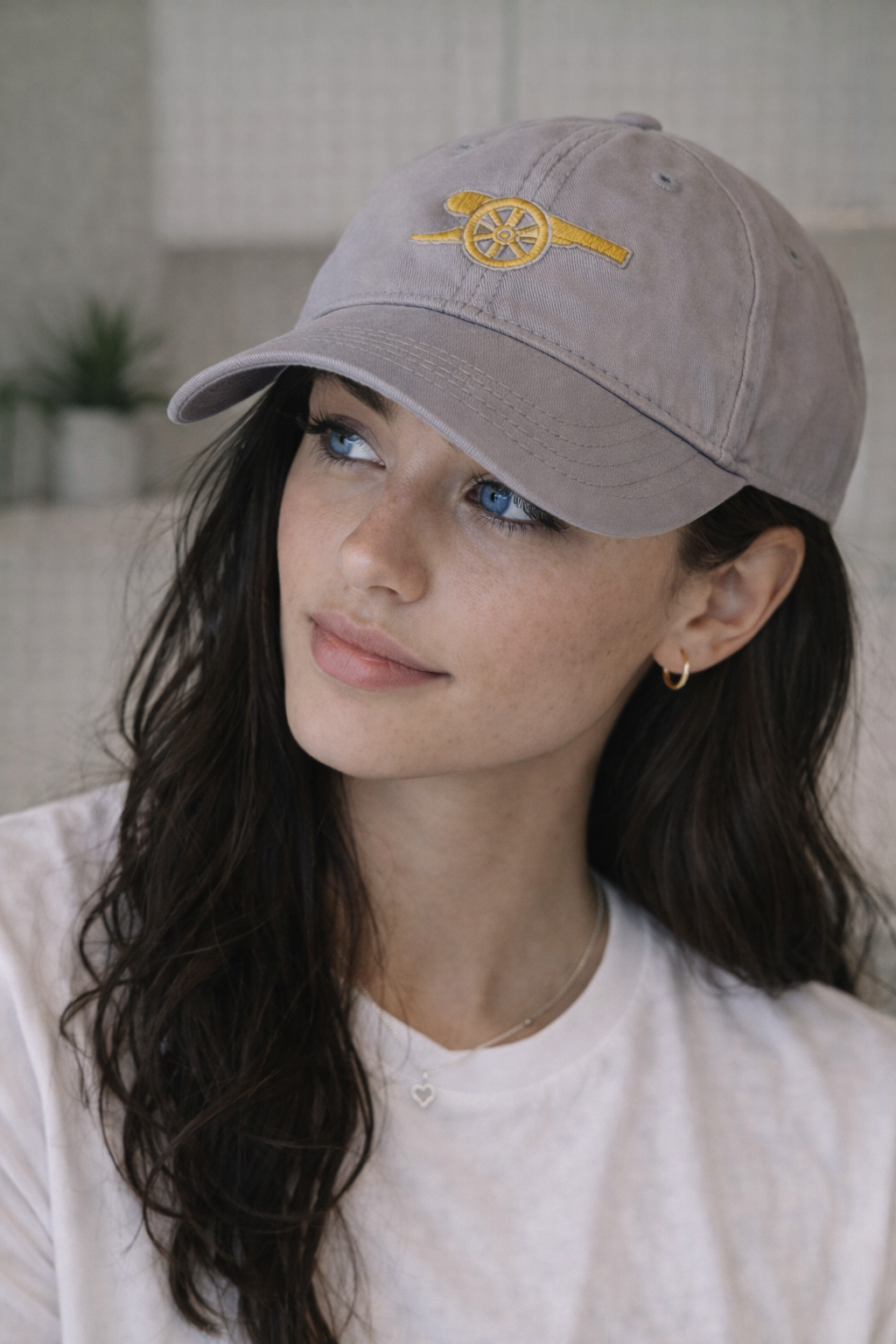 Arsenal Grey Baseball Cap Gold Cannon