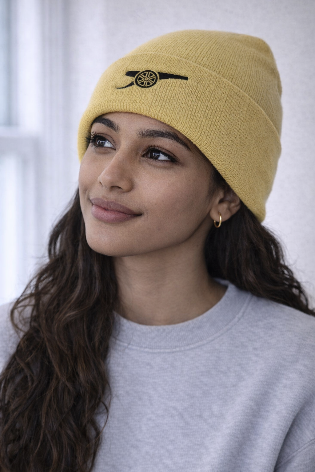Arsenal Mustard Beanie Black Cannon