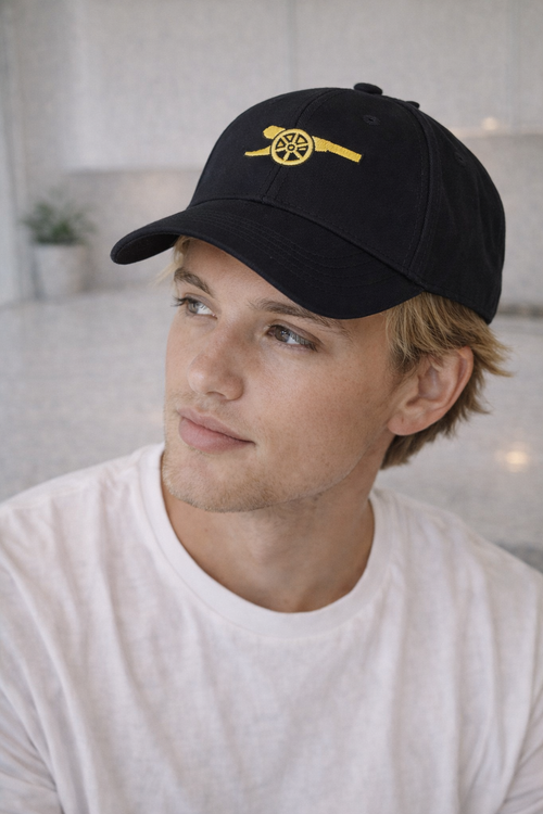 Arsenal Black Baseball Cap Gold Cannon