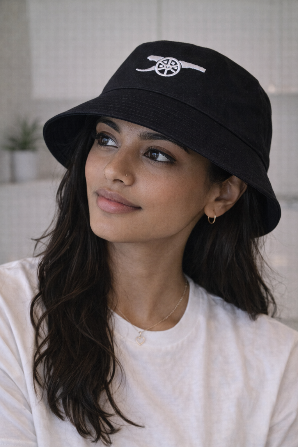 Arsenal Black Bucket Hat Crest