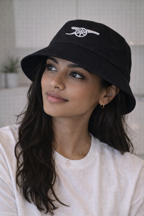 Arsenal Black Bucket Hat Crest