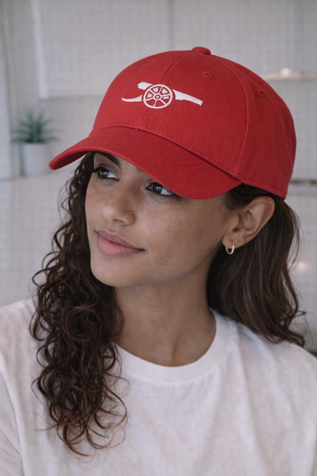 Arsenal Red Baseball Cap White Cannon