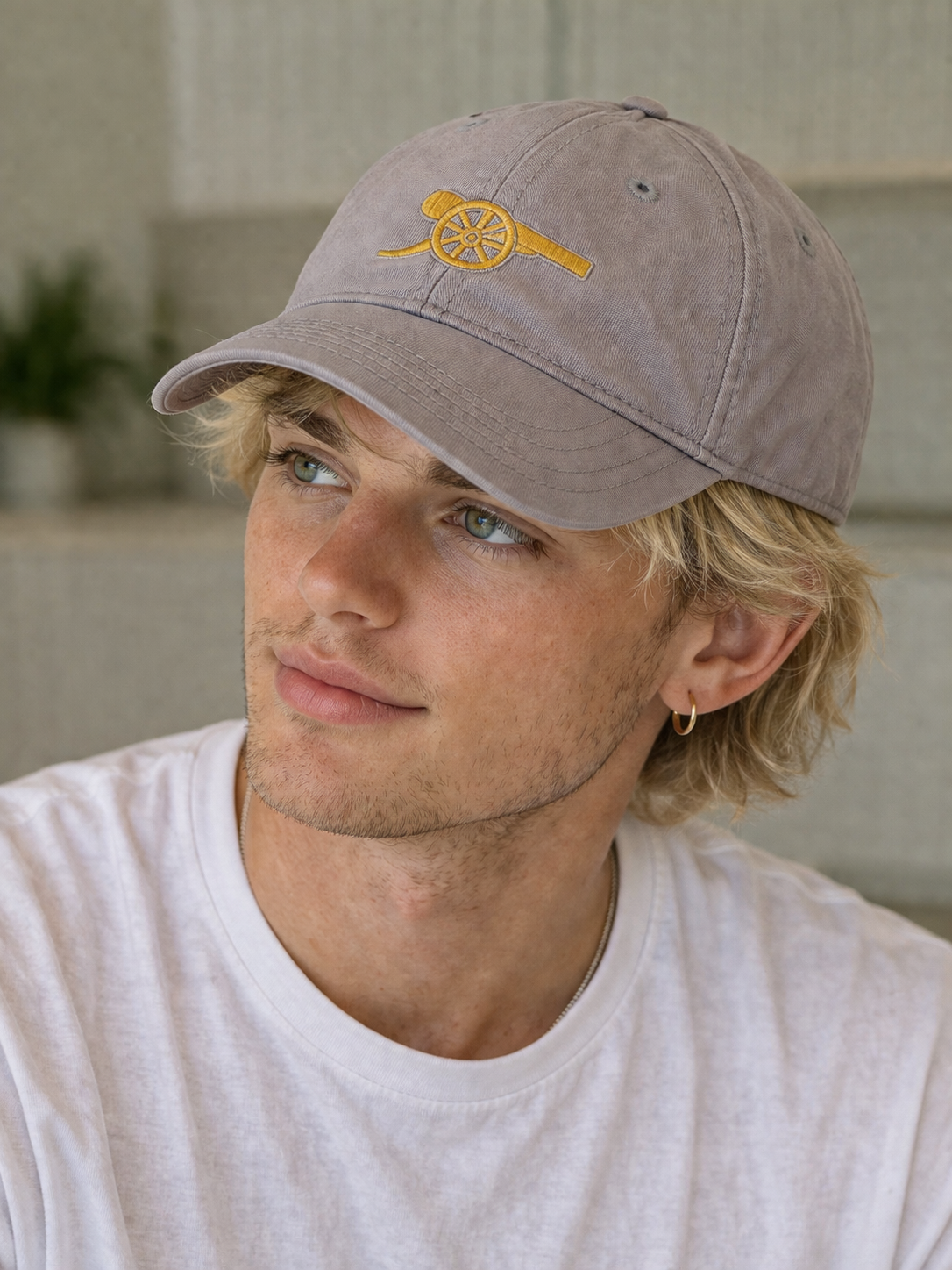 Arsenal Grey Baseball Cap Gold Cannon