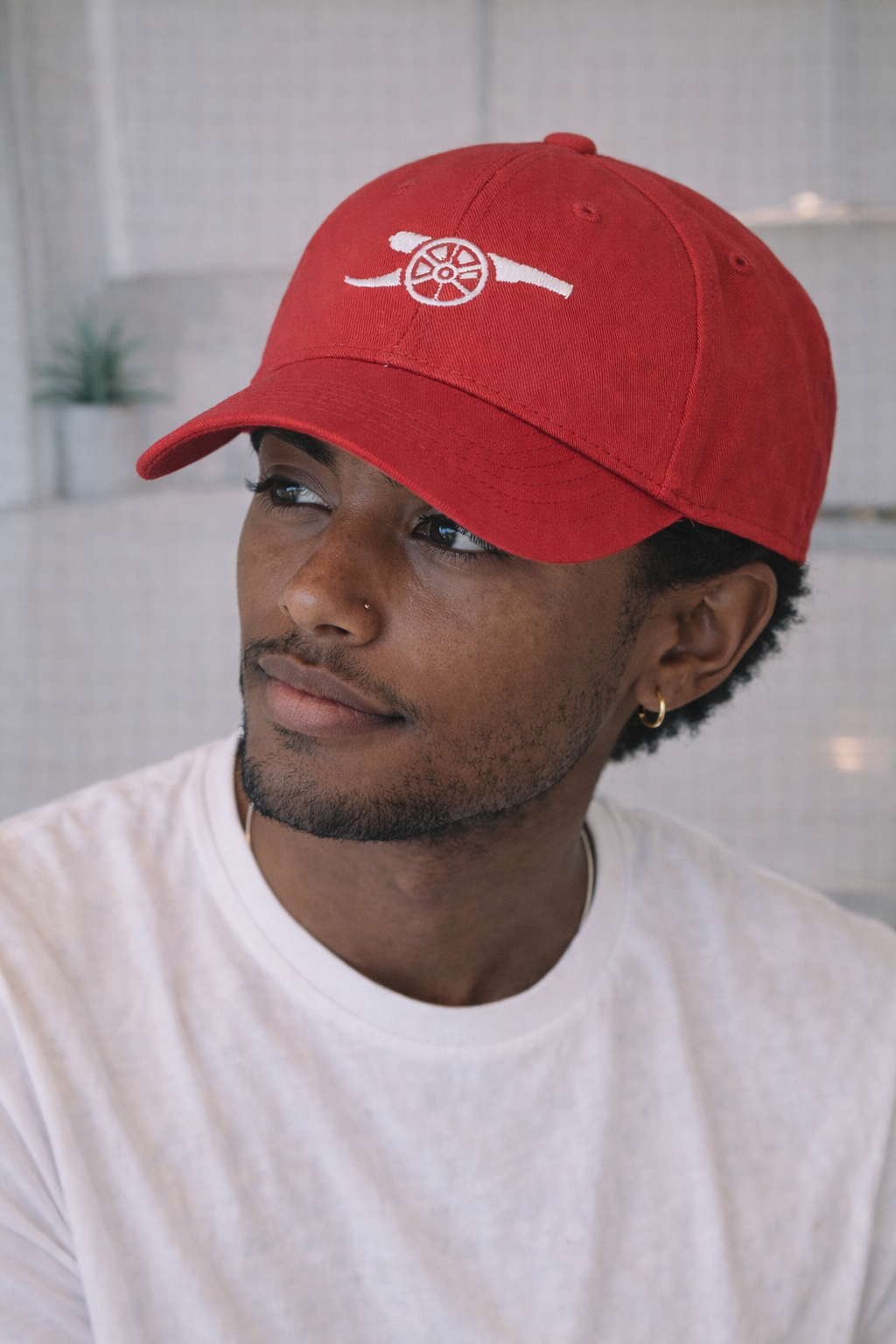 Arsenal Red Baseball Cap White Cannon