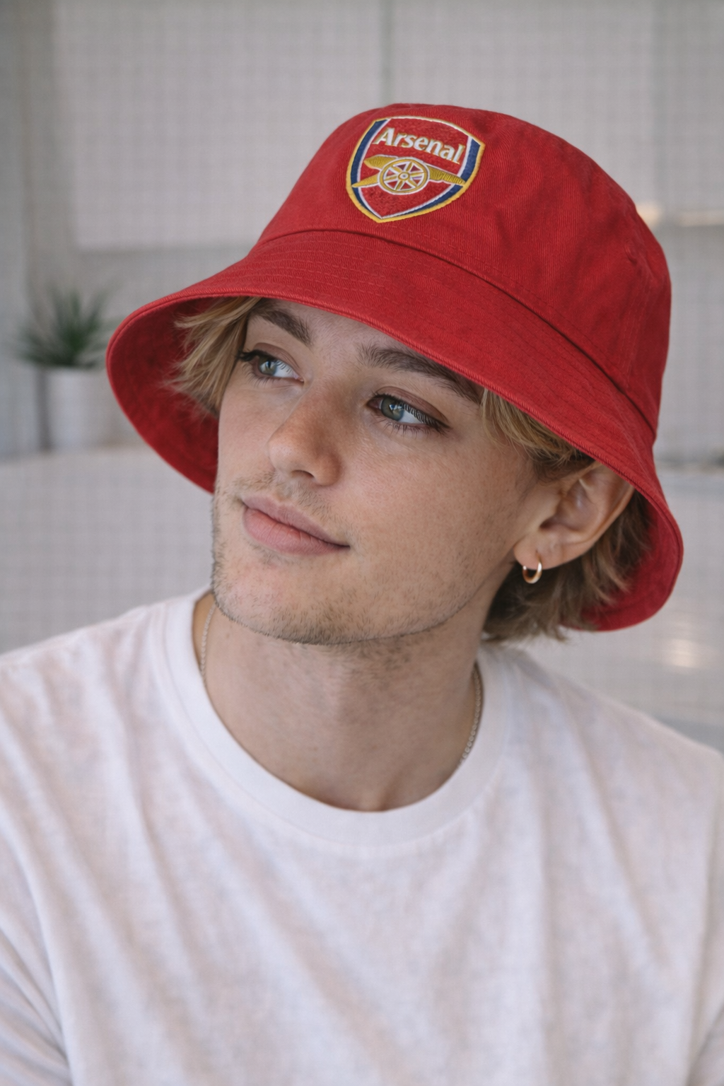 Arsenal Red Bucket Hat Crest