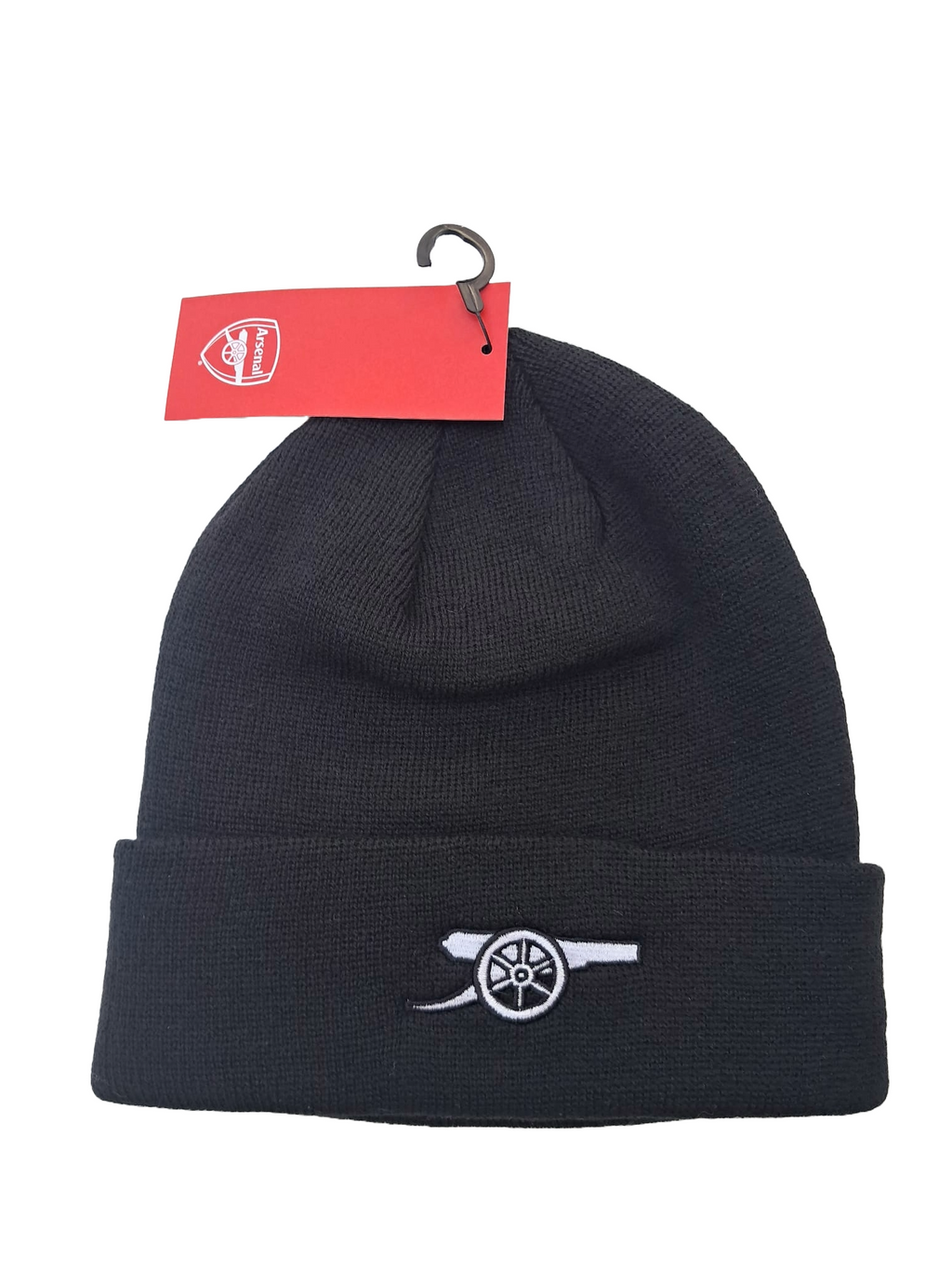Arsenal Black Beanie White Cannon