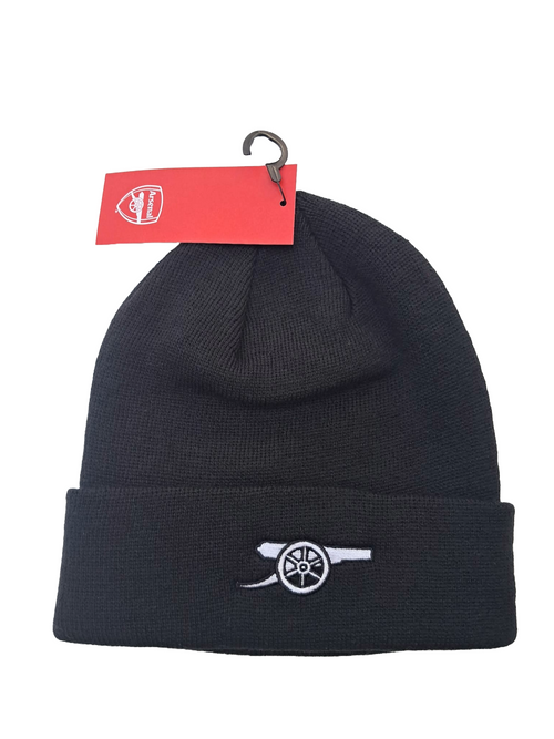 Arsenal Black Beanie White Cannon