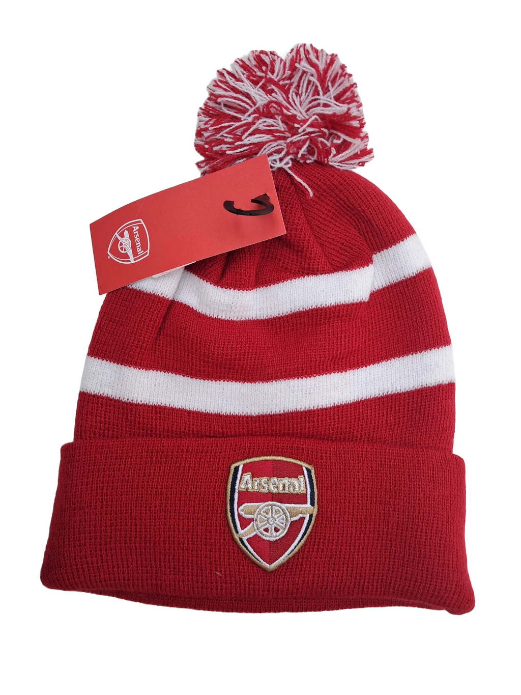 Arsenal Red And White Bobble Hat